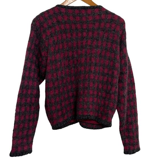 Woolrich Buffalo Plaid Cardigan Sweater Wool Red Gray Size S - Picture 2 of 5